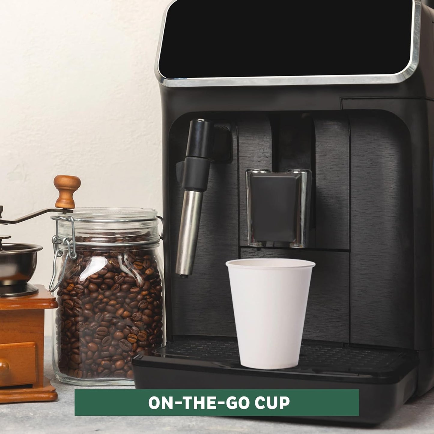 Freshware Coffee Cups 12 oz [100 Pack] Disposable Paper Cups for Hot or Iced Coffee Cup, Slushie Cup, Milkshakes, Smoothies, and Tea