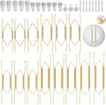 14 pcs Plate Hangers for The Wall, 4/6/8/10/12 Inch Invisible Decorative Wall Plate Hangers, Stainless Steel Plates Walls Hanger for Display Various Sizes with Hooks for Decorative