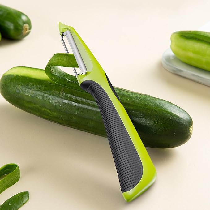 Vegetable Peeler, Swivel Peelers for Kitchen with Non-Slip Grip Handle,Green