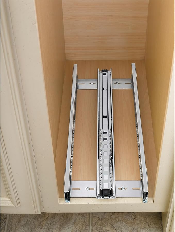 Rev-A-Shelf 8" Pullout Kitchen Cabinet Storage Organizer Slide Out Pantry Spice Rack with Adjustable Shelves for 8.5" W Cabinet Opening, 448-BC-8C