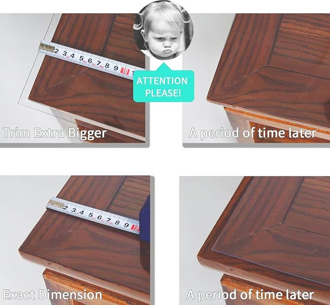 NECAUX Custom 27.6 x 63 Inch Frosted Table Cover Protector, 1.5mm Thick Plastic Waterproof Heavy Duty Desk Pad Mat Non-Slip Tablecloth Protector for Coffee Table, Sofa Table, Media Stand, Countertop