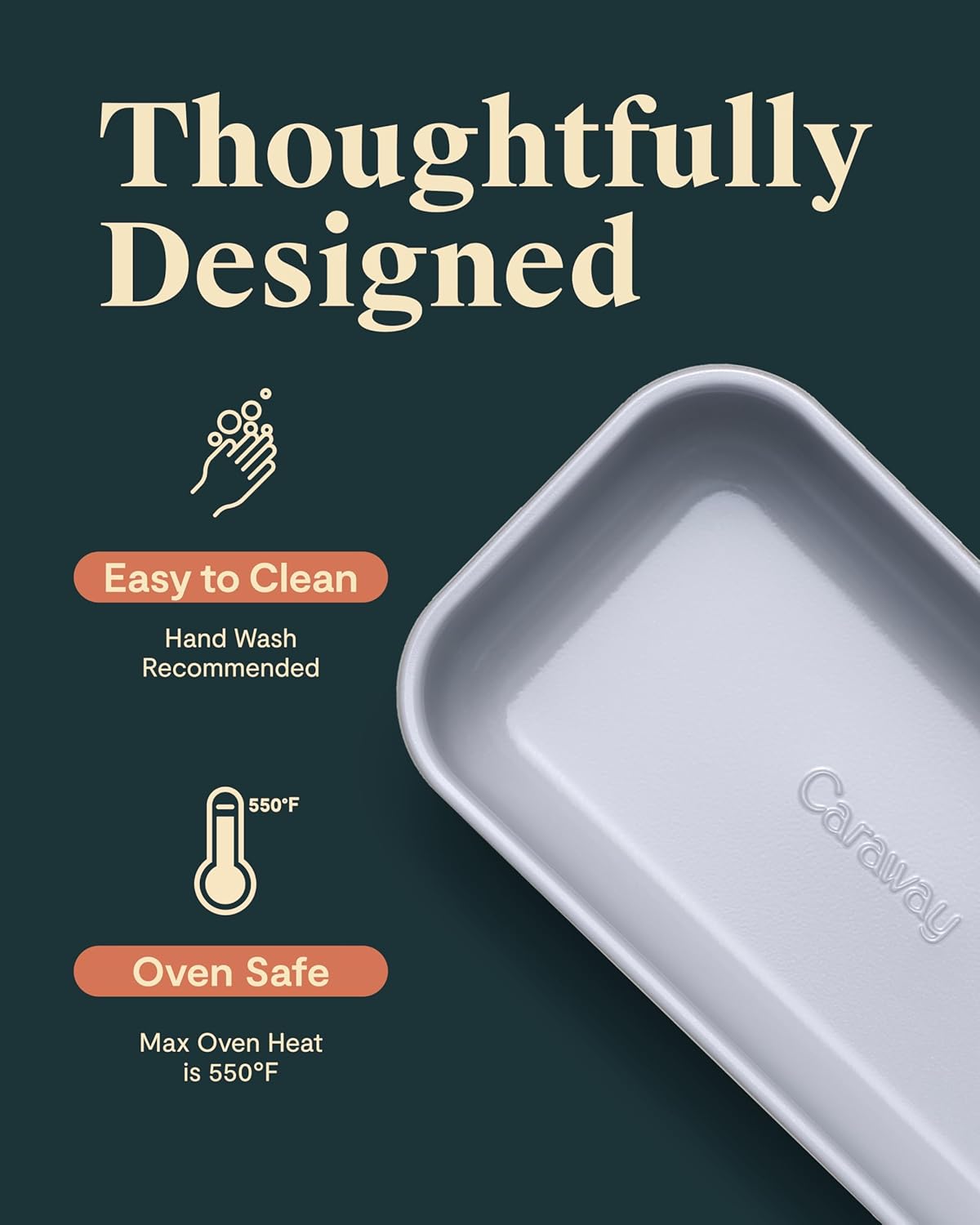 Caraway Non-Stick Ceramic 1 lb Loaf Pan Duo - Naturally Slick Ceramic Coating - Non-Toxic, PTFE & PFOA Free - Perfect for Pound Cakes, Breads, & More