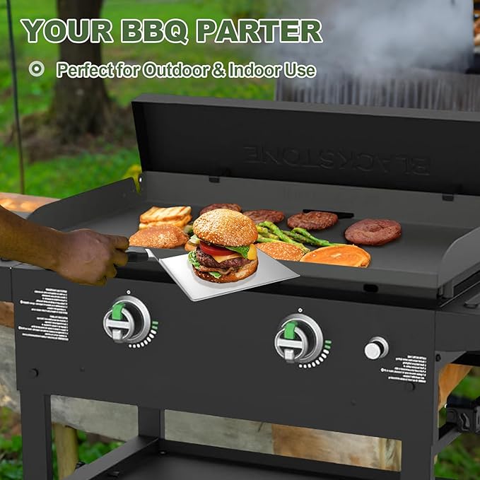 6pcs Griddle Accessories Kit, Heavy Duty Stainless Steel Griddle Tools Spatulas Set for Blackstone - Commercial Grade Flat Top Grill Accessories - Great for Outdoor BBQ