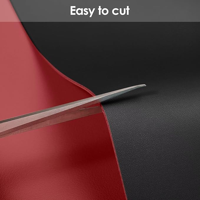 Leather Table Pad,1.8mm Thick,40x72 Inch,Dining Table Pad,Table Pads for Dining Room Table Rectangular,Table Protector for Dining Room Table,Dining Table Cover(Black+Wine Red,40x72)