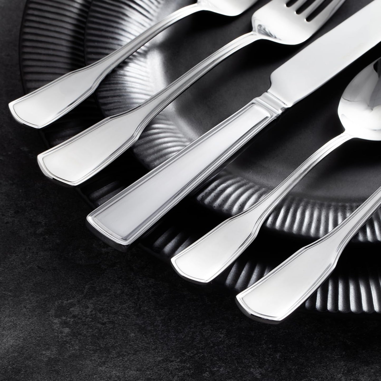 KINGSTONE 20-Piece Silverware Set, 18/10 Stainless Steel Flatware Set for 4, Tableware Cutlery Set, Utensil Sets for Home Restaurant, Mirror Finish, Dishwasher Safe