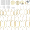 Bilillo 20 Pieces Stainless Steel Spring Plate Hangers for The Wall, 4/6/8/10 Inch Invisible Wire Holders with 20 Pcs Wall Hooks, Fit 4-11 Inch Decorative Plates, Platters & Dishes (Gold)