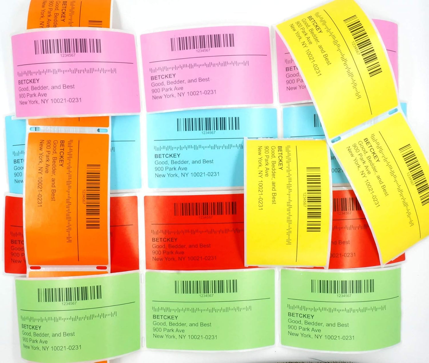 BETCKEY - 4" x 6.5" Large Shipping Labels & Multipurpose Compatible with Zebra & Rollo Label Printer,Premium Adhesive & Perforated[Pink, 6 Rolls, 1500 Labels]