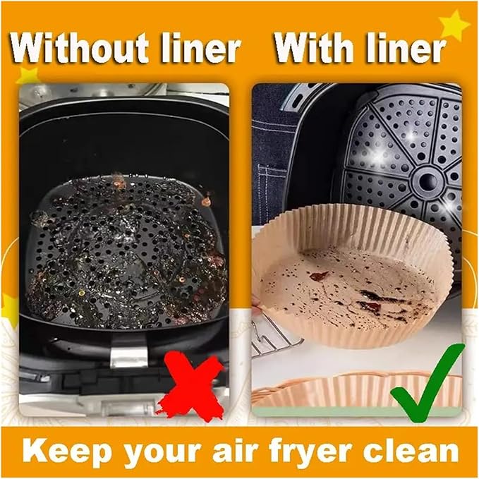 Large Air Fryer Disposable Paper Liners Nonstick 23cm Oven Airfryer Parchment Baking Paper ，Compatible For Ninja，Compatible For COSORI ，Grill Cooking Basket(16cm round,100 Pcs)