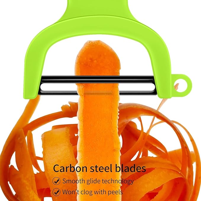 Original Vegetable Fruit Peeler Carbon Steel Blade 3 Pack Red/Green/Yellow…