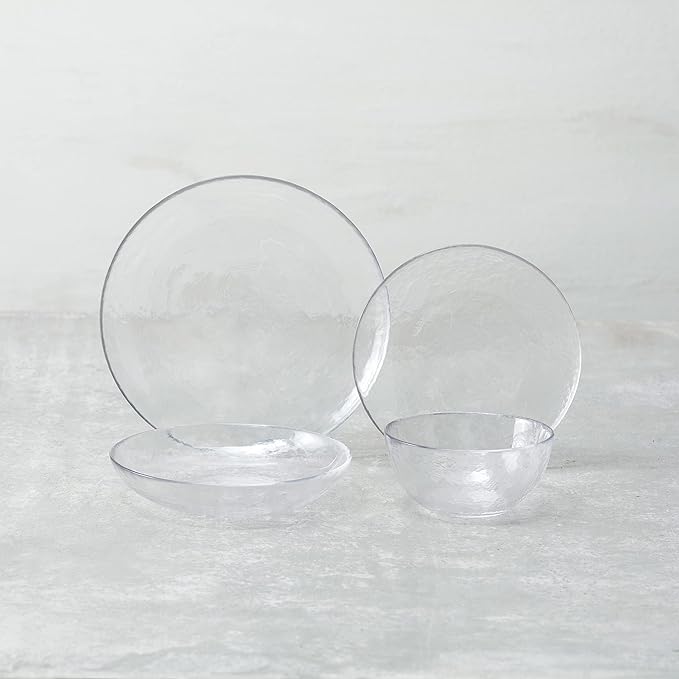 Fortessa Los Cabos Glass Dinnerware Collection, Coupe Entrée Bowl (Set of 4), 8.6 Inch/25oz, Clear