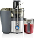 Hamilton Beach Juicer Machine, Centrifugal Extractor, Big Mouth 3" Feed Chute, Easy Clean, 2-Speeds, 40 oz. BPA Free Pitcher, 850 Watt Motor, Silver (67850)