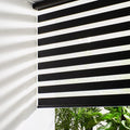 Persilux Cordless Zebra Blinds for Windows Free-Stop Roller Window Shades (39" W X 72" H, Black) Dual Layer Light Control for Day and Night, Light Filtering Sheer Shades for Home, Easy to Install