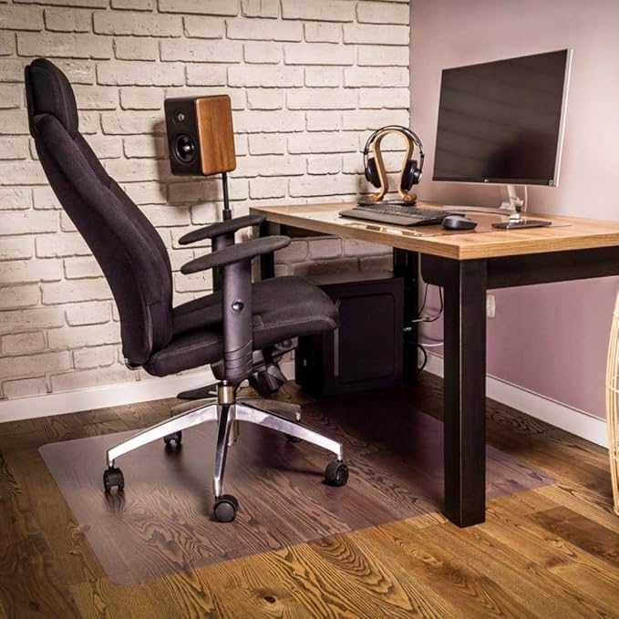 NECAUX Custom 36 x 59 Inch Frosted Table Cover Protector, 1.5mm Thick Plastic Waterproof Heavy Duty Pad for Dining Room Table, Table Cloth Cover Protector, Table Cloth Pad for Kitchen Wood Grain