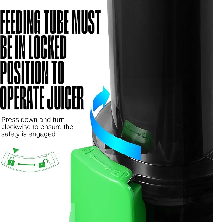 Ventray Ginnie Mini Cold Press Juicer, Small Slow Masticating Juicer for Vegetables Fruits, High Juice Yield, Easy to Clean, Space-Saving, Fit for Personal/Travel/Picnic/Office - Green
