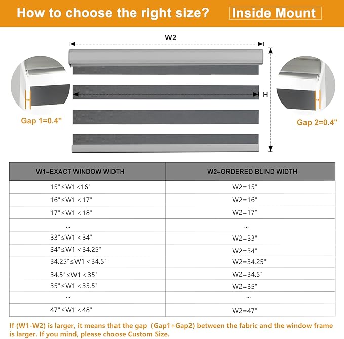 Persilux Cordless Zebra Blinds for Windows Free-Stop Roller Windows Shades (31" W X 47" H, Grey) Dual Layer Light Control for Day and Night, Light Filtering Sheer Shades for Home, Bedroom