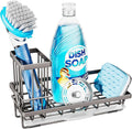 Consumest Sponge Holder for Kitchen Sink, Sink Caddy Organizer with Removable Drip Tray, Countertop Dish Soap Holder and Brush Holder, 304 Stainless Steel - Sand Nickel