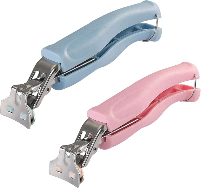 Stainless Steel Anti-Scalding Hot Bowl Dish Plate Gripper Clips Tongs Clamp Holder for Moving Hot Plate or Bowls with Food Out from Instant Pot Microwave Oven (2, Blue，Pink)