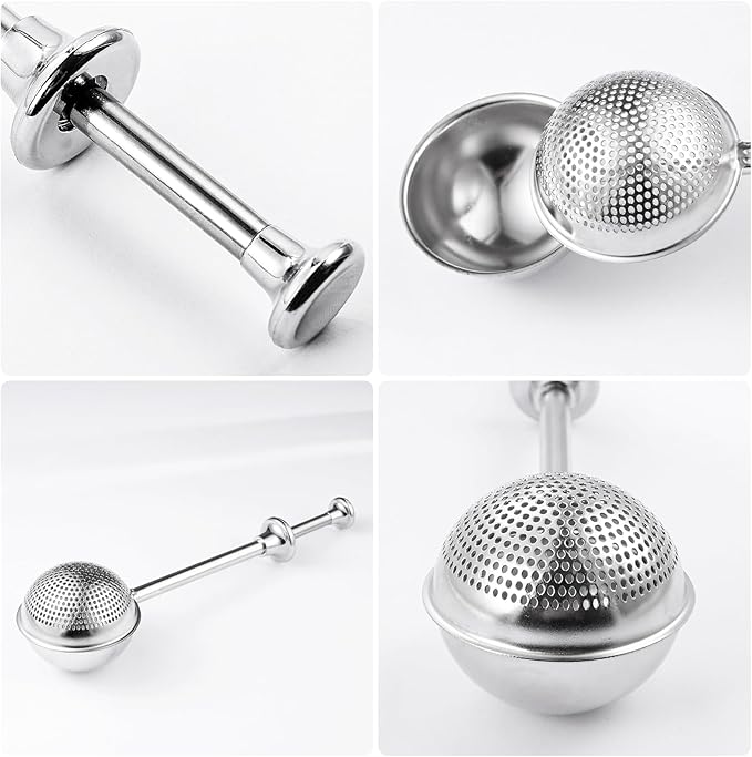 Flour Sifter, Stainless Steel Flour Sifter for Baking, One Handed Operation Baking Sifters, Great Flour Sieve Bakers Dusting Wand for Quick Sifting Cakes and Spices XVBITOR