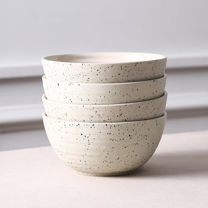 Stone Lain Dua 4-Piece Bowl Set Stoneware, White