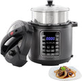 MegaChef 6 Quart 11-in-1 Electric Pressure Cooker, Multi-Cooker with Stainless Steel Crock, 11 Preset Functions
