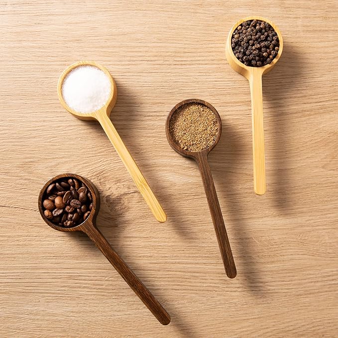 Bamboo Wooden Coffee Scoop for Jars Farmhouse Minimalist Food Jar Scoop