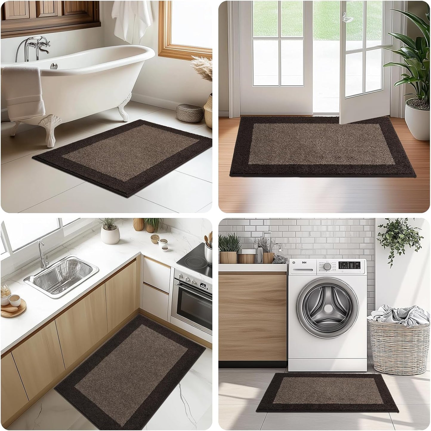 Machine Washable Runner Rug 32" x 120", Non Slip Kitchen Mat for Floor, Absorbent Entryway Rug for Kitchen, Bedroom, Living Room, Hallway, Door (Roll Packing)