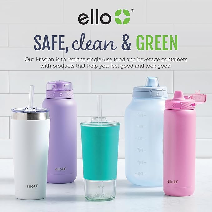 Ello Pop & Fill 22oz Stainless Steel Water Bottle with Quick Fill Technology, Double Walled and Vacuum Insulated Metal, Leak Proof Locking Lid, Sip and Chug, Reusable, BPA Free, Black