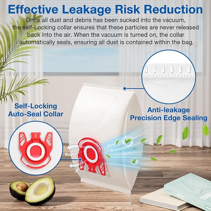 20 Pack 3D Airclean FJM Vacuum Cleaner Bags Compatible with Miele FJM Vacuum Cleaner, Compact C1, Compact C2, Complete C1, S241, S290, S300i, S500, S700, S4, S6 Series, Replaces Part 10123220