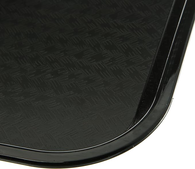 Carlisle FoodService Products Cafe Fast Food Cafeteria Tray with Patterned Surface for Cafeterias, Fast Food, And Dining Room, Plastic, 17.87 X 14 X 0.98 Inches, Black, (Pack of 12)