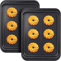 Small Cookie Sheets, Baking Pans, Nonstick Carbon Steel Baking Sheets, 2-Pack, 9.5 X 7.1 Inches (Inner 7.5 X 6)
