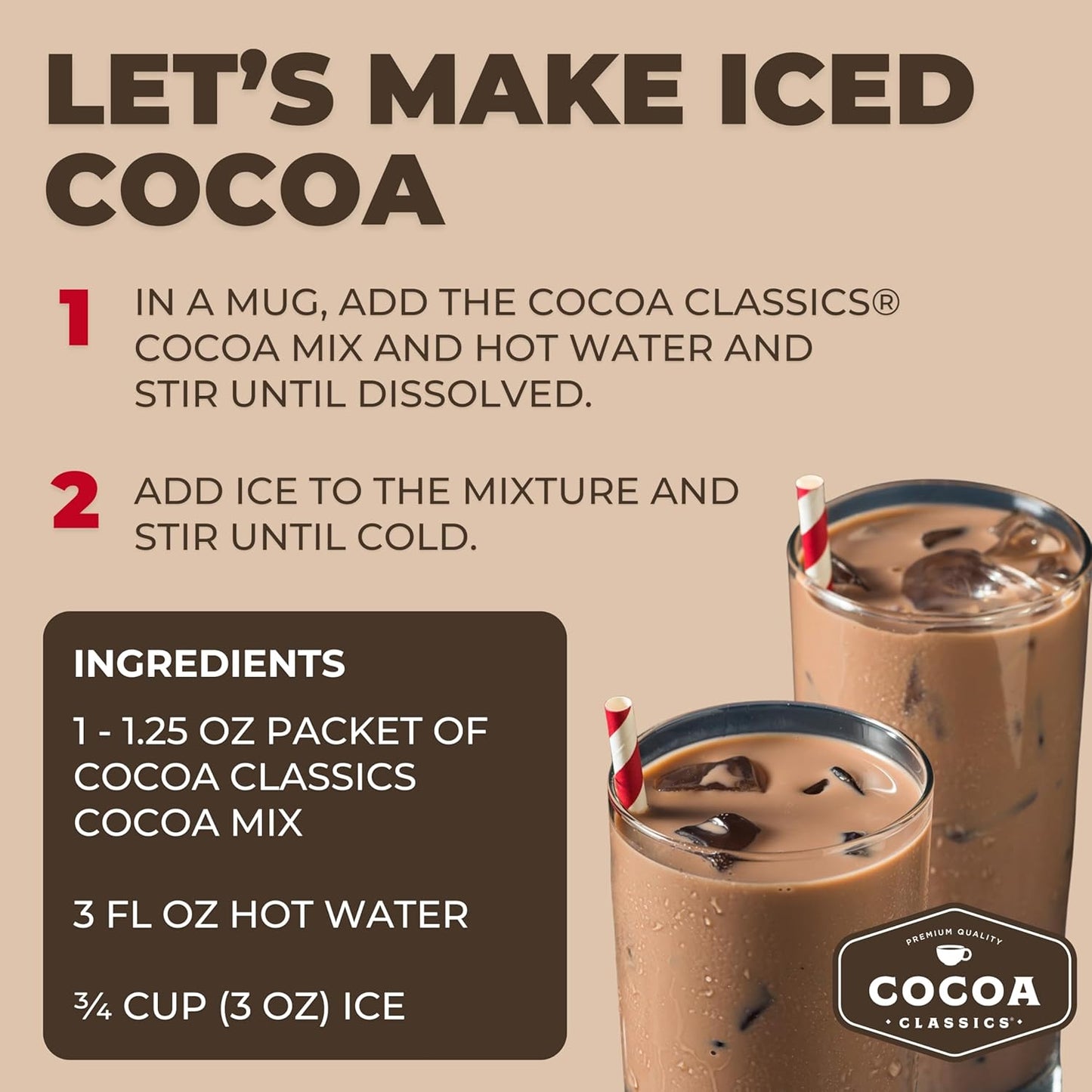 Cocoa Classics Raspberry Cocoa Mix, Hot Chocolate, Made with Nonfat Milk, Just Add Hot Water, Make Hot or Iced Cocoa, Gluten Free & Kosher Dairy Friendly, 1.25oz Packets (Pack of 36)