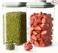 Pop Airtight Food Storage Containers Set with Lids, Large 4.2Qt/4L Food Containers with Scoop, Kitchen Pantry Organization and Storage, BPA Free Stackable Cereal Container (2 * 4.2Qt)