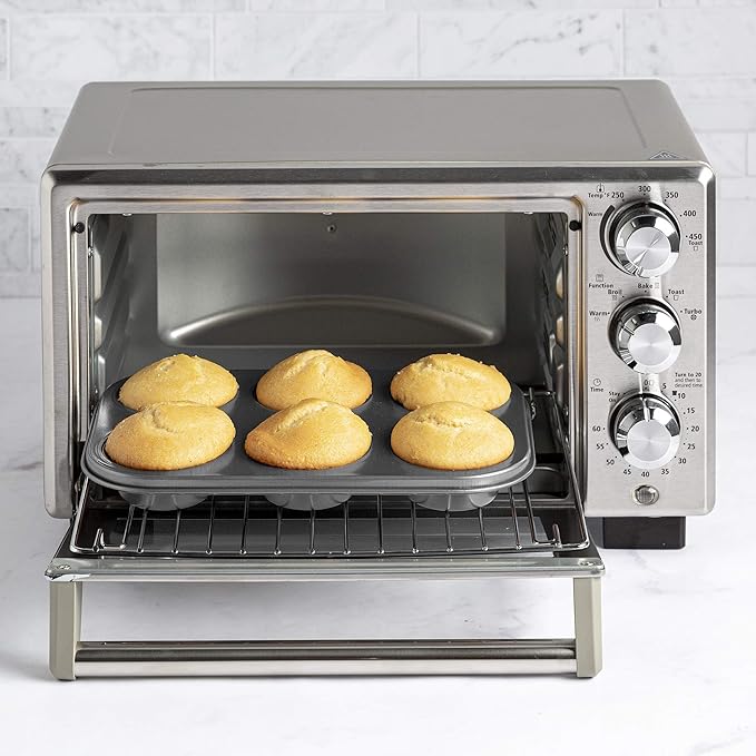 Ecolution Non-Stick Toaster Oven Bakeware Set 4-Piece, Carbon Steel, Easy to Clean and Perfect for Single Servings, Gray (Pack of 6)
