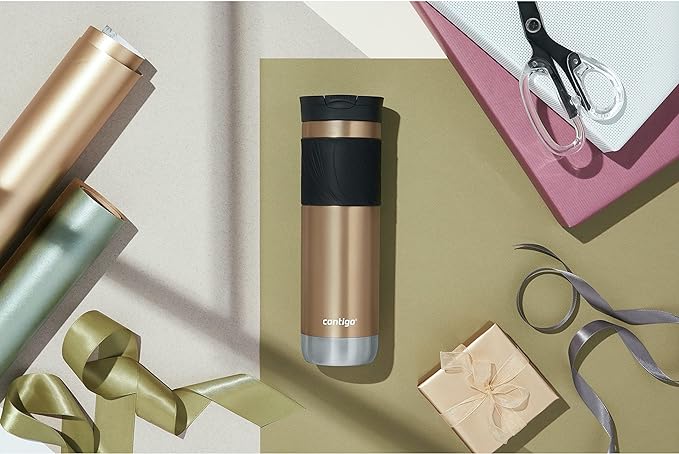 Contigo Byron 2.0 Stainless Steel Travel mug with Snapseal Lid and Grip, 24oz, Chardonnay, BPA Free and Leak Proof