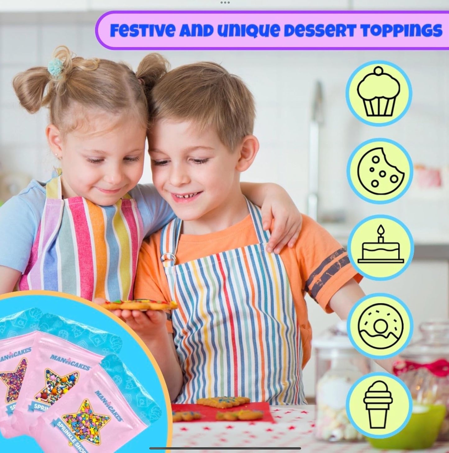 Sprinkles | Frozen in Sugar Sprinkle Mix | Blue Sprinkles | Confetti Sprinkles | Metallic Sprinkles | Snowflake Sprinkles | Cake Sprinkles (Pink purple blue)