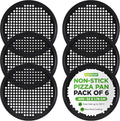 NutriChef 6-Pack13’’ Non-Stick Pizza Pans, Round Pizza Pans for Oven, Commercial-Grade Carbon Steel, Non-Stick Gray Coating, Ideal for Baking Pizza, Cookies and More, Dishwasher Safe