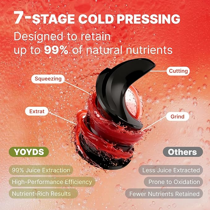Cold Press Juicer, 5.5inch Wide Feed Chute Juicer Extractor Machine, Slow Masticating Juicer for Whole Vegetables & Fruits, Black