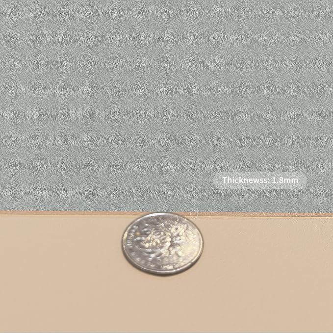 Leather Desk Mat,1.8mm Thick,16x60 Inch Desk Cover,Desk Protector Mat,Dresser Cover Top,XL Desk Mat,Table Top Protector,Dresser Protector Top,Desk Cover Protector(Light Brown+Gray,16x60)