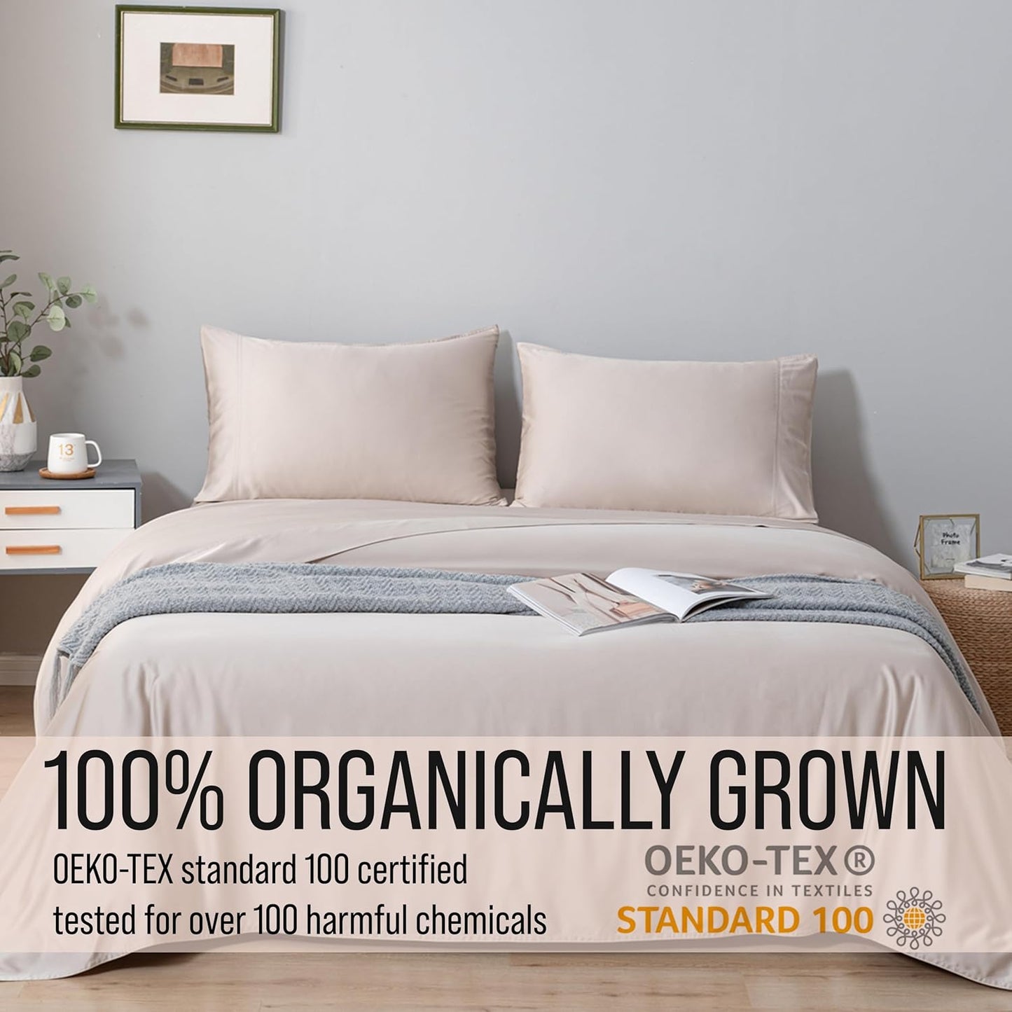 Bella Coterie Luxury Bamboo Viscose Twin XL Size Sheet Set | 100% Organically Grown | Ultra Soft | Cooling for Hot Sleepers | 18" Deep Pocket [Dune]