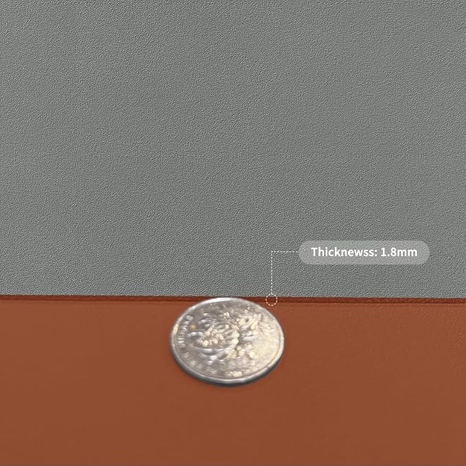 Leather Table Cover,1.8mm Thick,36x54 Inch Table Protector,Table Protector for Dining Room Table,Dining Table Cover,Table Cover Protector,Glass Table Protector(Brown+Gray,36x54)