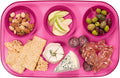 madesmart dipware 3 Bowl Serving Tray, Collapsible & Removable Dip Bowls for Charcuterie, Guacomole, Snacks, Veggies, Premium Dishwasher & Microwave Safe, Multipurpose Plate & Bowl, Pink