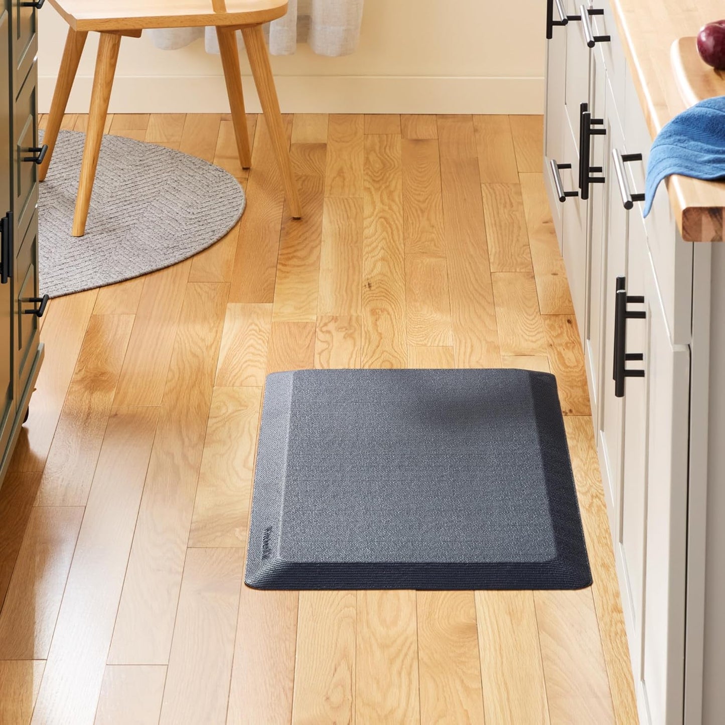 KitchenAid Gourmet Series Kitchen Comfort Gel Mat, Solid Basketweave, Ink Blue, 20"x39"