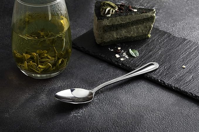 New Star Foodservice 58543 Bead Pattern, 8/0 Teaspoon, 6.3-Inch Set of 12