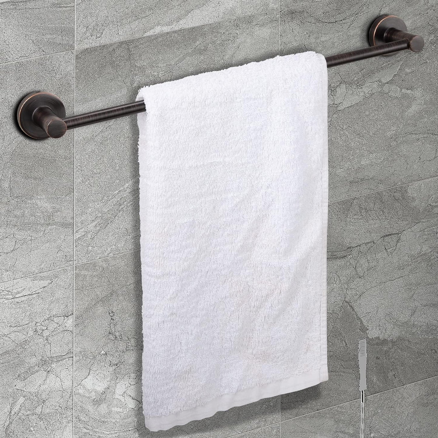 JiePai Bath Towel Bar,Stainless Steel Towel Rack Bathroom Towel Holder Wall Mount Kitchen Dish Cloth Hanger (Oil Rubbed Bronze, 24 inch)