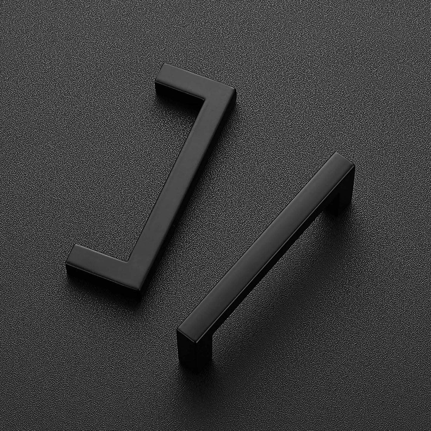 Ravinte 50 Pack Solid 3 Inch Center to Center Slim Square Bar Drawer Handles - Cabinet Hardware in Matte Black - Kitchen Handles and Pulls