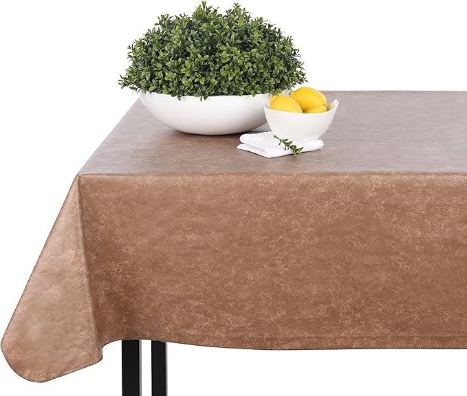 Yourtablecloth Heavy Duty Vinyl Rectangle or Square Tablecloth – 6 Gauge Heavy Duty Tablecloth – Flannel Backed – Wipeable Tablecloth with Vivid Colors & Many Sizes 52 x 120 Royal Blue