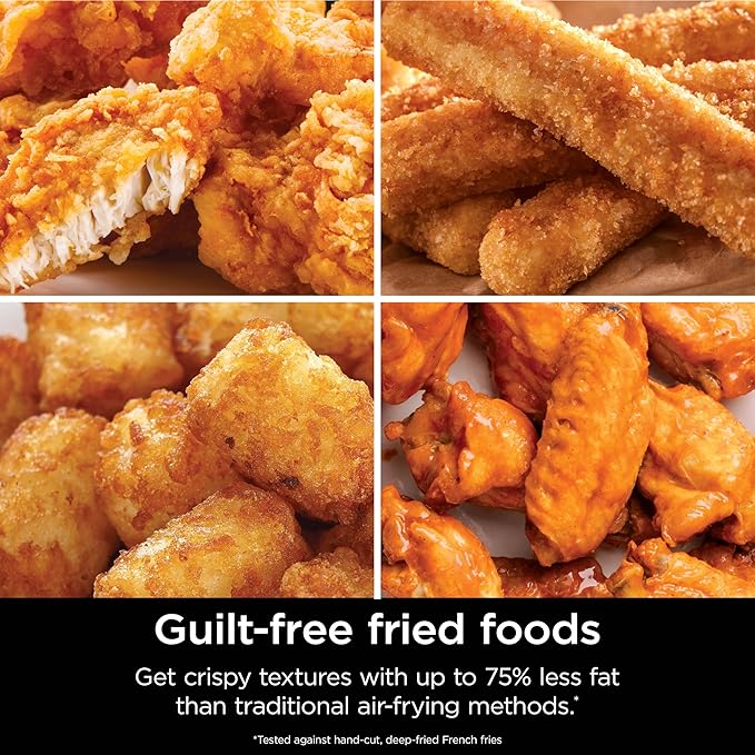 Ninja | Air Fryer | 4-in-1 Pro Air Fry, Roast, Reheat, Dehydrate | 5QT Capacity fits up to 4lbs of French Fries | 400F Max Temp | Nonstick Basket & Crisper Plate | 120V | Grey | AF141