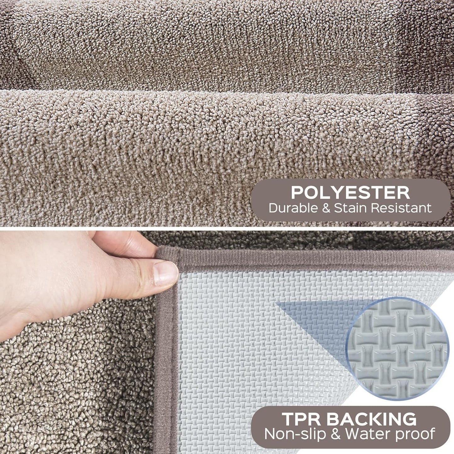 Machine Washable Runner Rug 32" x 120", Non Slip Kitchen Mat for Floor, Absorbent Entryway Rug for Kitchen, Bedroom, Living Room, Hallway, Door (Roll Packing)