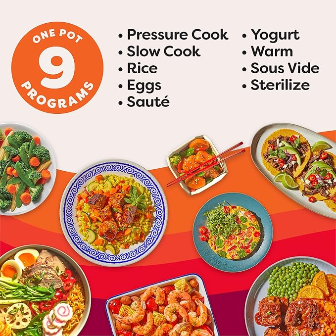 Instant Pot, 8-Quart Whisper Quiet 9-in-1 Electric Pressure Cooker, Slow Rice Cooker, Steamer, Sauté, Yogurt Maker, Warmer & Sterilizer, App With Over 800 Recipes, Stainless Steel, Duo Plus