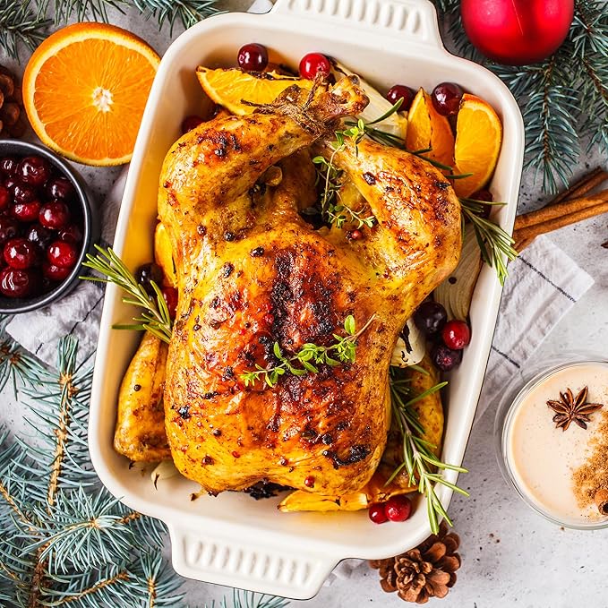 Sunvivi Roaster Oven, Electric Roaster Oven with Viewing Lid, 30lb 26-Quart Turkey Roaster with Unique Defrost/Warm Function, Large Roaster with Removable Pan & Rack, Stainless Steel, Black